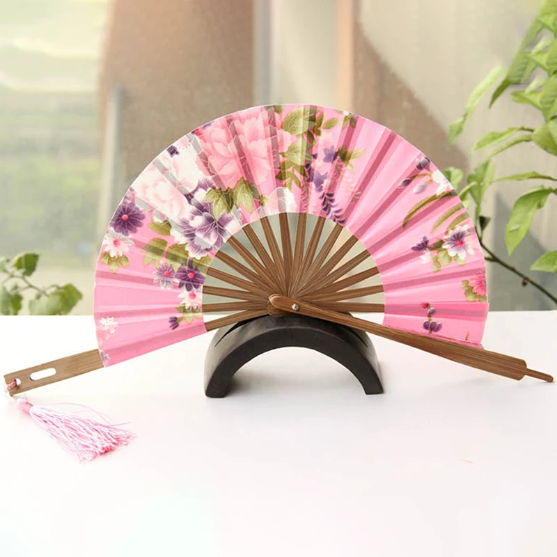 Kdjsic Ventaglio Giapponese Pieghevole Rotondo Con Fiori Di Sakura | Accessorio Per Feste E Decorazioni - 2