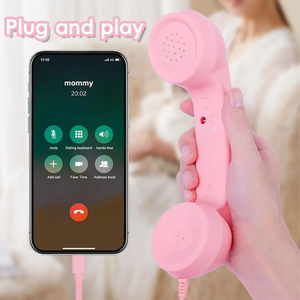 Wireless Telephone-Style Handheld Receiver with Microphone - Black