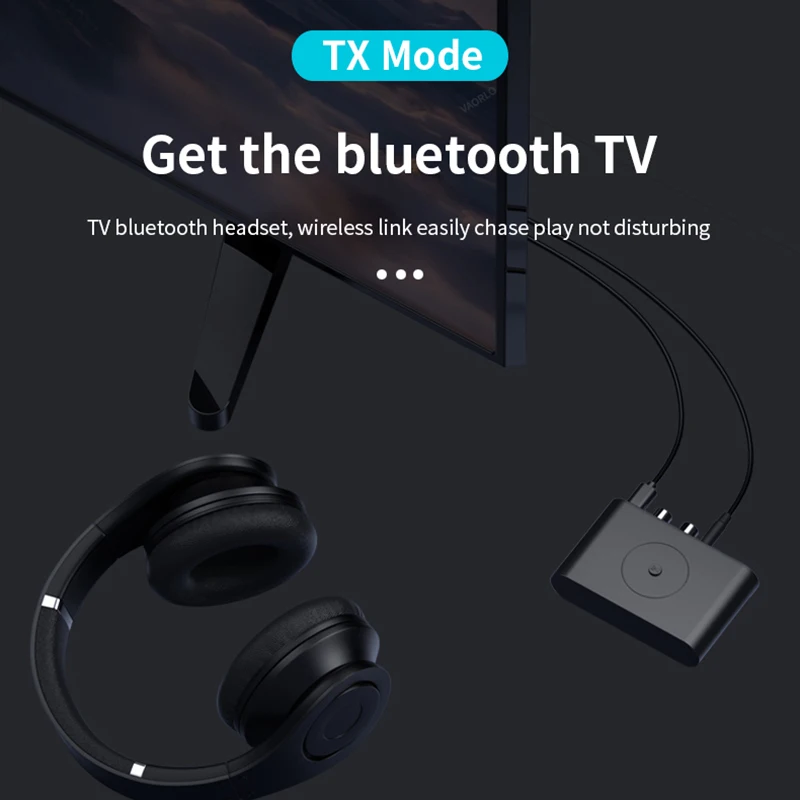 2 IN 1 Bluetooth 5.3 Transmitter Receiver 3.5mm AUX RCA USB U-Disk Stereo Music Wireless Audio Adapter For TV PC Car Kit Speaker