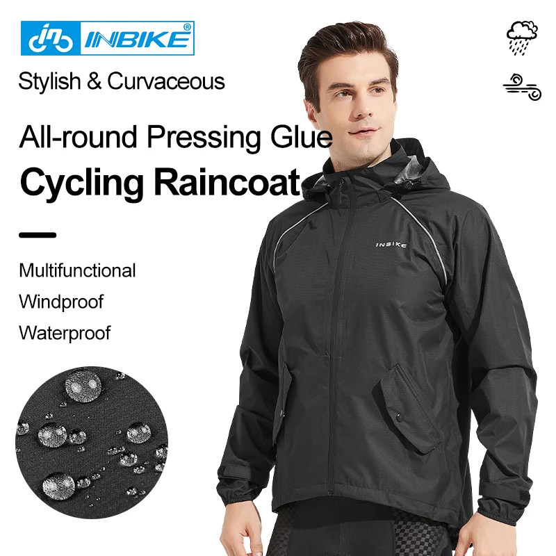 Inbike Waterproof Men's Rain Jacket Cycling Clothes Mtb Bicycle