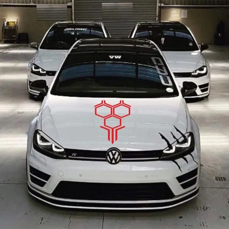 Wabenförmige Vinyl-Aufkleber für die obere Motorhaube, Racing-Sticker, Tuning-Zubehör für Hyundai Accent, Kia Rio, Audi Q5, Ford – Detail 7