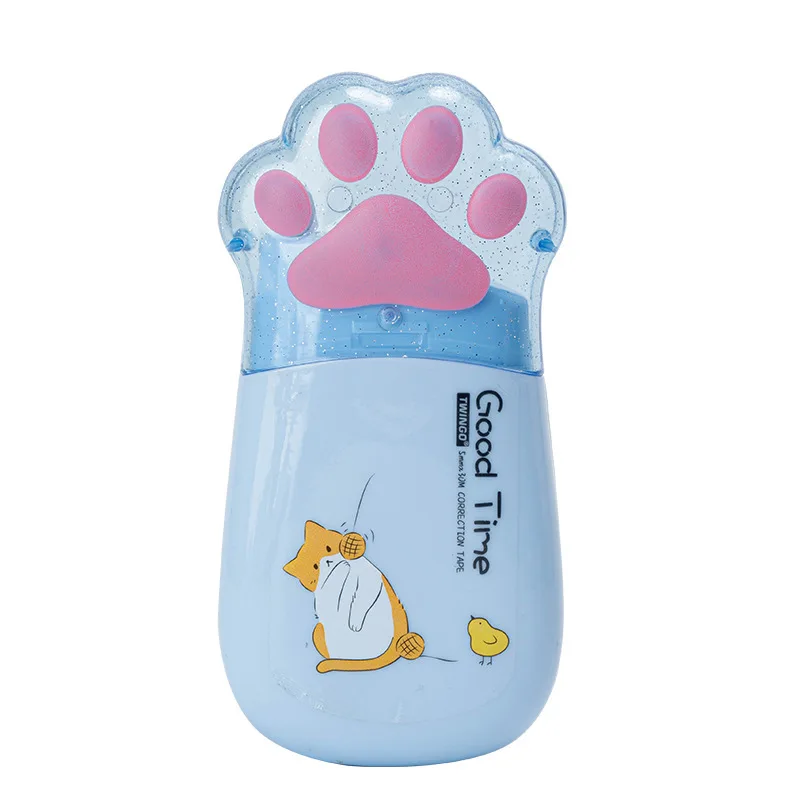 교정 벨트 30미터 대용량 귀여운 큰 고양이 발 모양 PET 투명 벨트, 교정 벨트