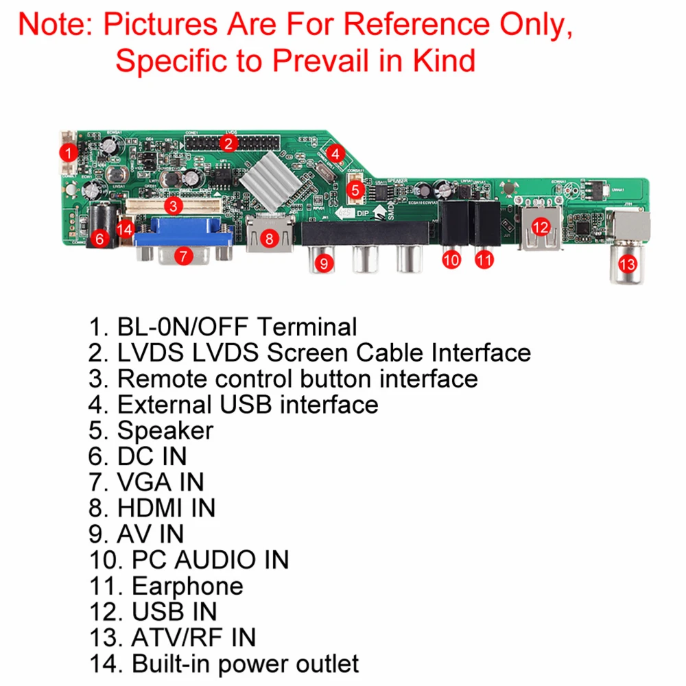 Electronic component electronic components 3663 TV Controller Driver Board universal scaler kit Digital Signal DVB-T2 DVB-T/C Universal LCD UPGRADE 3463A with lvds
