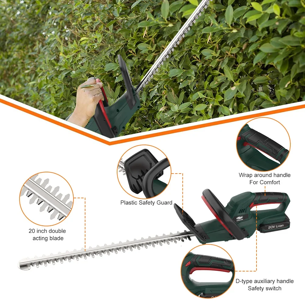 Hailian HT08 520mm Hedge Double Blade 20V Cordless Hedge Trimmer 3