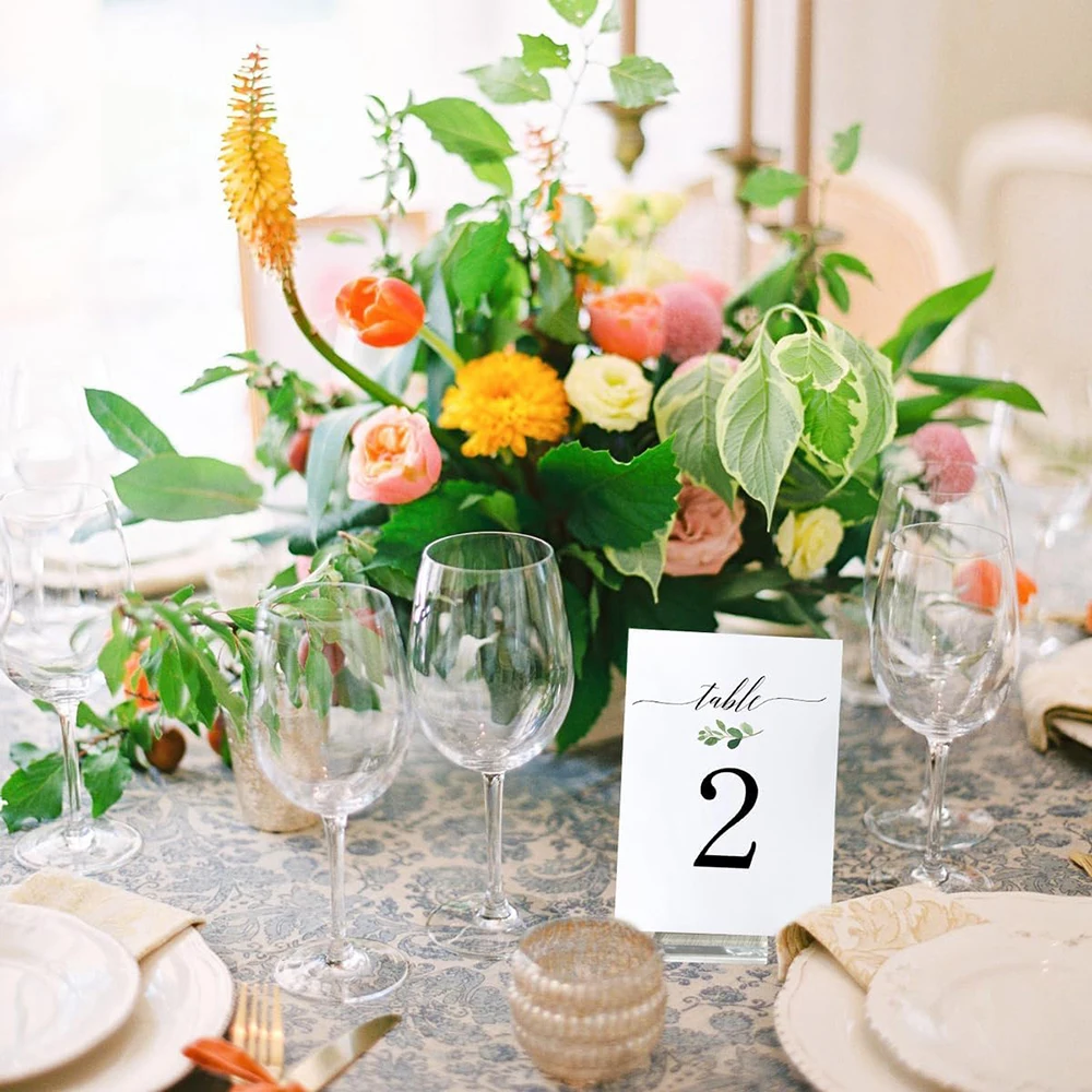 10Pcs Acrylic Place Card Holders Table Number Stands Card Display Office Home Wedding Party Decor