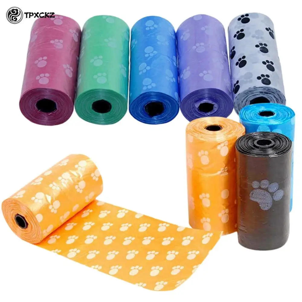 5 Rolls Dog Poop Bags for Dog Pets Waste Garbage Bags Carrier Biodegradable Clean-up Bag Waste Pick Up Clean Bag For