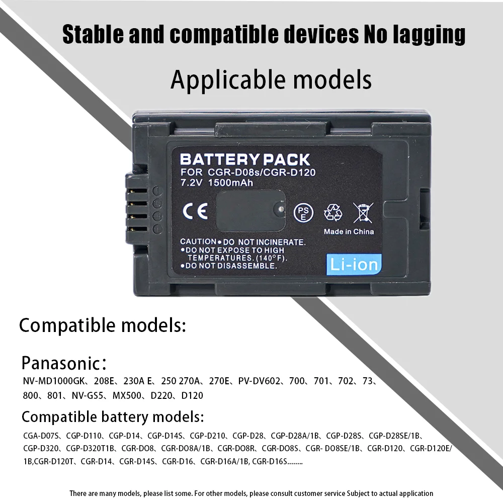 BTBAI CGR-D220 Camcorder Battery For CGP CGR D220 CGA-D07S D110 D14 D14S D210 D28 D28A/1B D28S D28SE/1B D320 D320T1B D08 D08A/1B D08R D08S D120 D120T D14 D14S D16 D16S D210 D220A D28S - View #5
