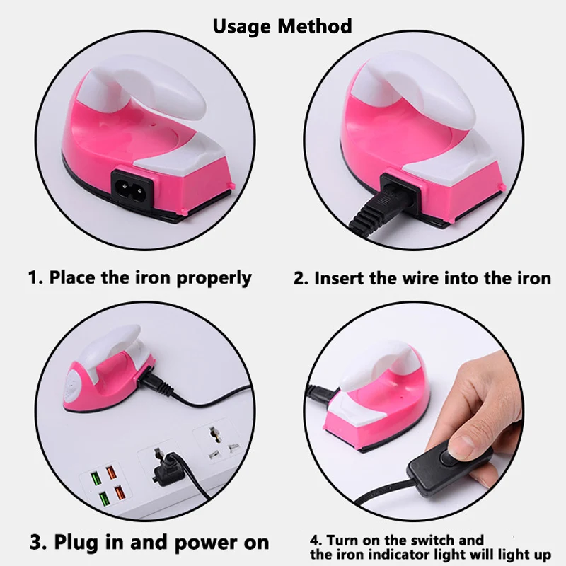 Mini Electric Iron Portable Travel Craft Clothing Sewing Pad