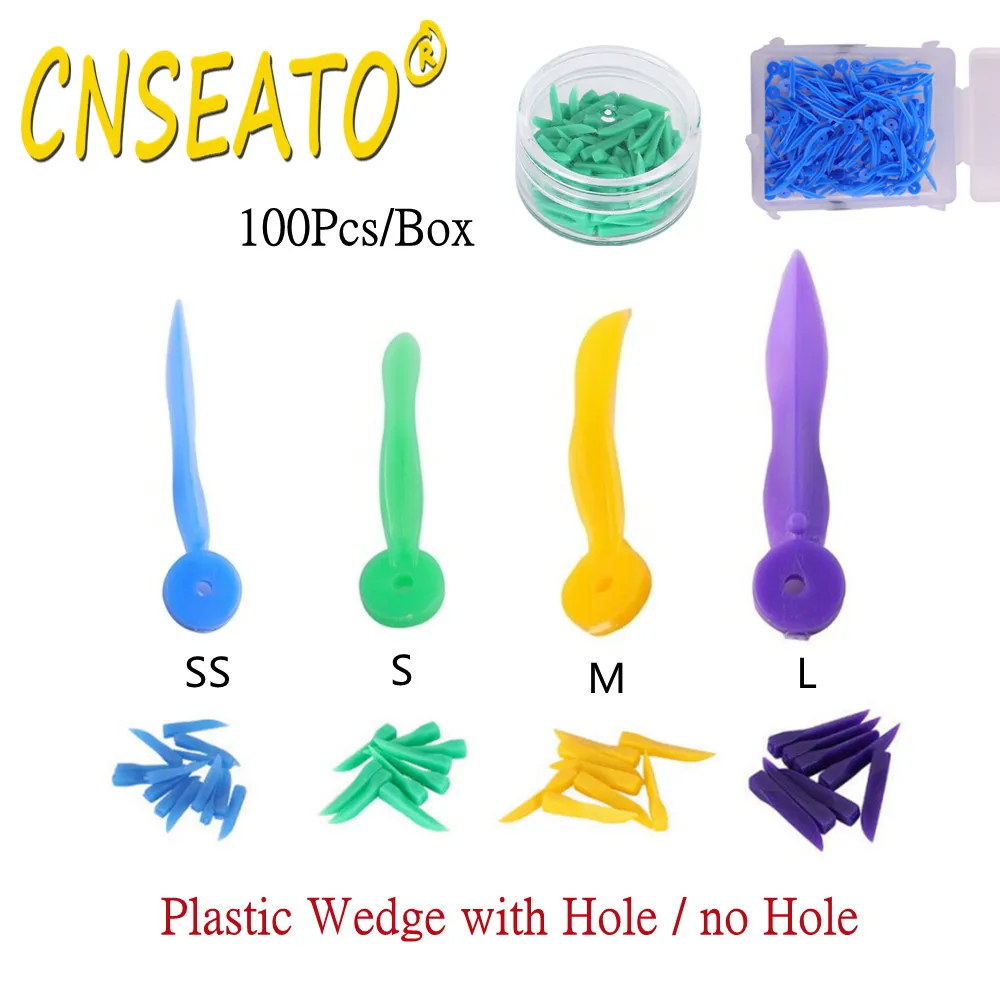 

100Pcs Disposable Dental Wedges with Hole Medical Plastic Arc Concave Diastema Wedge Tooth Gap Materials Dentistry Insturment