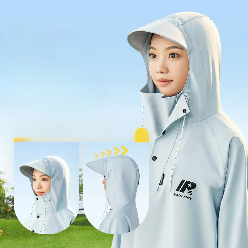 Thicken Oxford Waterproof Rain Gear Rain Poncho Fashion Rain Coat One-piece Long Raincoat Loose Oversized Hooded Rainwear