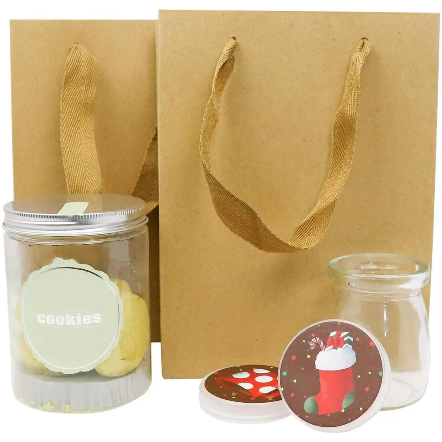 20pcs 미니 크래프트 종이 선물 가방, 크리스마스, 할로윈, 다시 학교, 파티, 생일 선물, 기념일, 두꺼운 의류 가방
