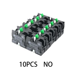 Set of 10 Premium Contact Blocks for Push Button Switches with Silver/Brass Contacts, 10A Capacity (10PCS NO)