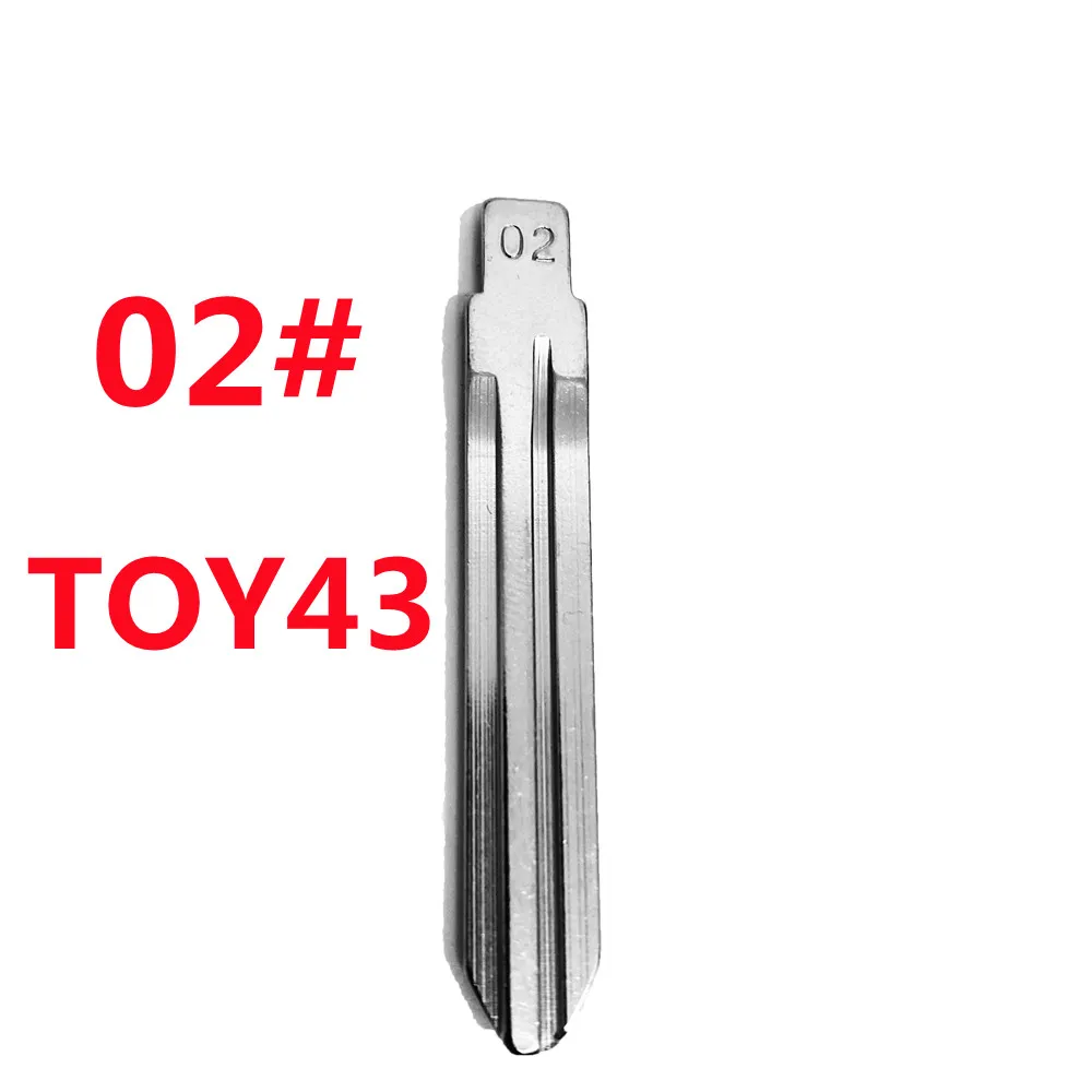 10PCS 02# KD Key Blade Lishi TOY43 TOY43AT Car Key Blade for KD VVDI KEYDIY XHORSE for Toyota Corolla Camry Aixo Hilux Wish Vios