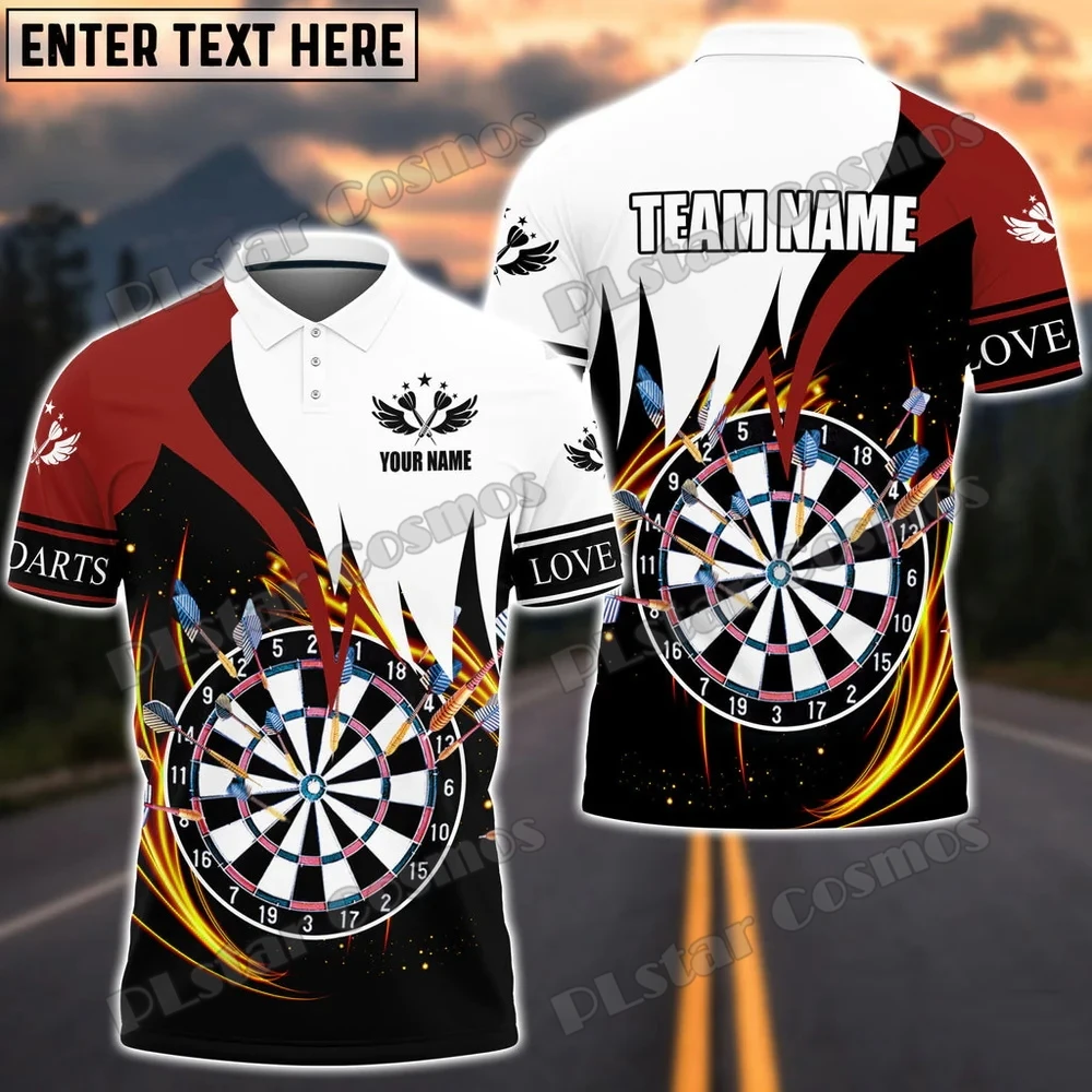 Kangaroo Dart Board Personalisierter Teamname 3D-gedrucktes modisches Herren-Poloshirt Sommer Unisex Casual Poloshirt POL144 – Detail 13