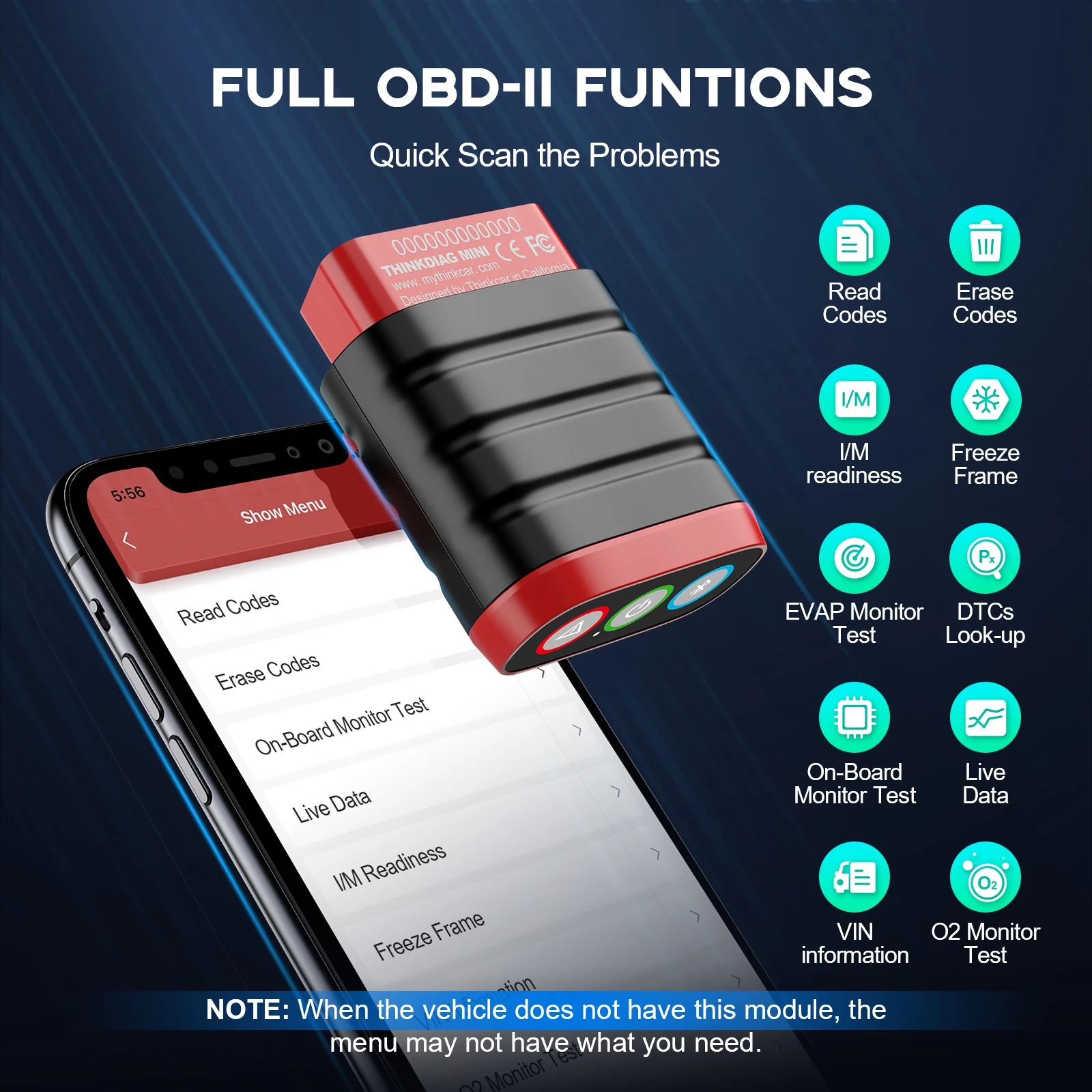 Thinkdiag OBD2 Scanner Bluetooth, All System  