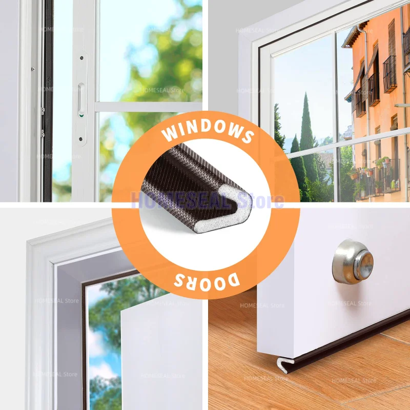 Nastro Paraspifferi A Forma Di D AiQInu - 6 Metri, Marrone, 10x6 Mm, Isolante Per Finestre E Porte