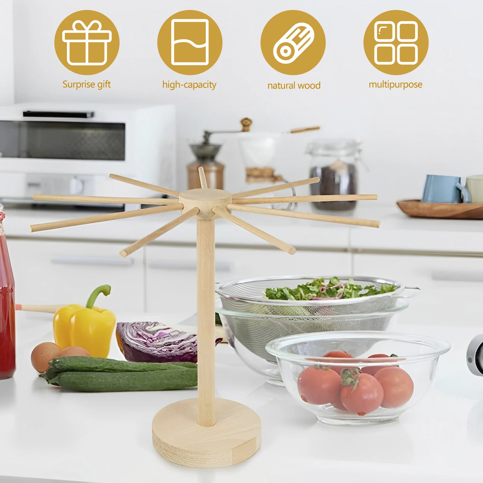 Pasta Drying Rack Wooden Noodle Drying Rack Detachable Pasta Stand Dryer Easy Installation Spaghetti Noodle Hanging pasta drying rack pasta rack
