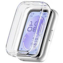 Shockproof Soft TPU Case with Built - in Screen Protector - Full Protection Flexible Cover for Huawei Band 11 (Transparent)