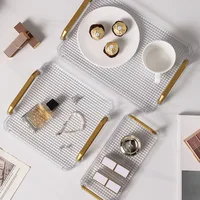 Rectangular Storage Tray Home Living Room Coffee Table Tea Cup Storage Plate Acrylic Tray Aromatherapy Organizer Tray Home Decor 2