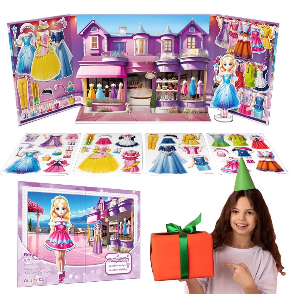 Magnetic Dress Up Dolls | Pretend And Play Travel Playset Toy Portable Princess Paper Doll Easy Grip Present Children Girls 4 7 Years Old