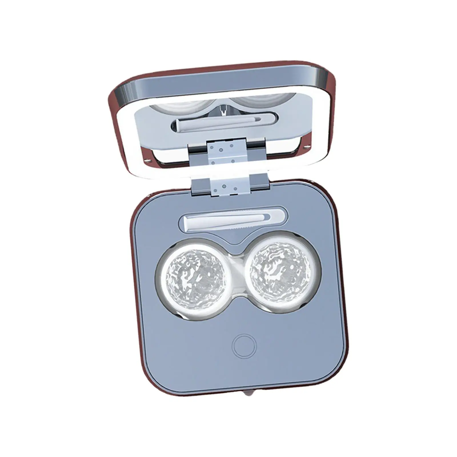 초음파 콘택트 렌즈 청소 기계, 눈 콘택트 렌즈 케이스, USB 충전식, 소형 여행용 거울 청소기 용기 포함