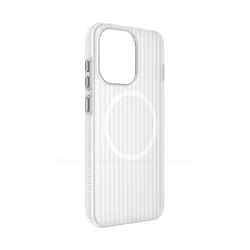 MagSafe Matte Transparent Magnetic Luggage Stripe Phone Case - Hard Shell Design - OnePlus 13s (White Magsafe)