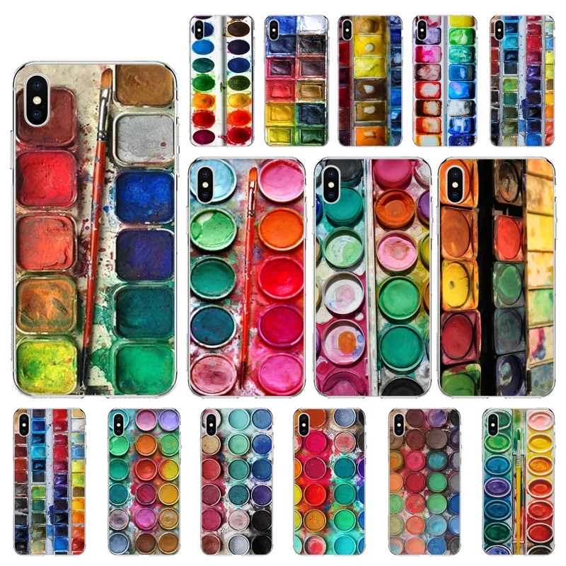 Watercolors Set Paint Palette Painting Box Custodia Per Telefono Per Iphone 15 14 13 12 Mini 12Pro Max 11 11Pro Xs Max Xr 14 Plus Custodia