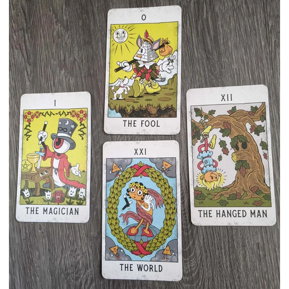 10.3*6cm Mystical Medleys Tarot Deck: A Vintage Cartoon Tarot Deck 78 Pcs Cards 6