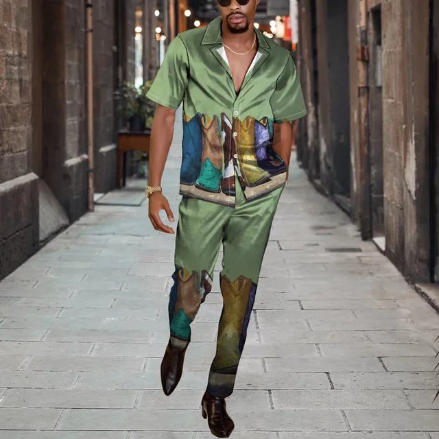 Country Style Casual Shirt Set Men 