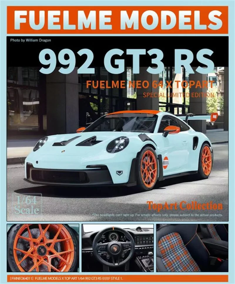 

(Предзаказ) FuelMe 1:64 992 GT3 RS модель автомобиля из смолы