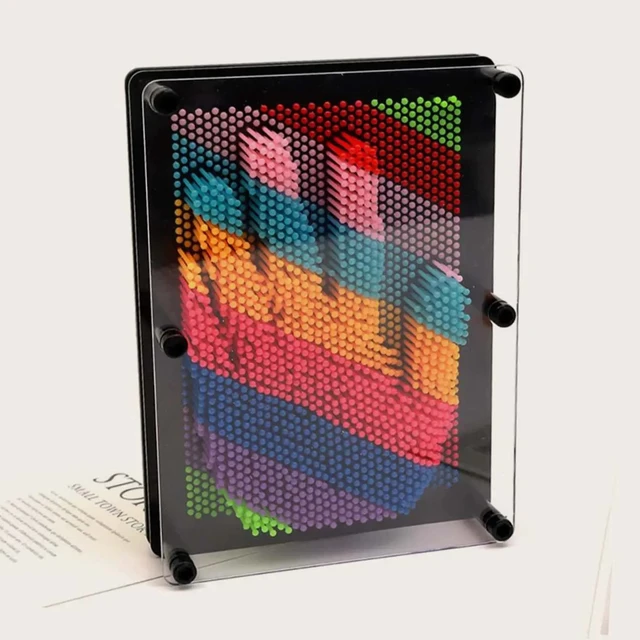 1pc-Plastic Square Rainbow Handprint Versatile Needle Drawing 3D Clone Hand Model Puzzle Toy 1