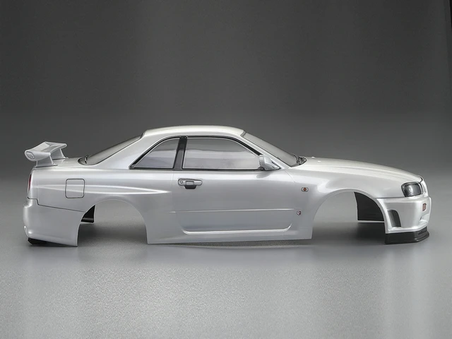 1/10 gtr GT-RスカイラインBNR34 rc pcドリフトボディシェル完全な