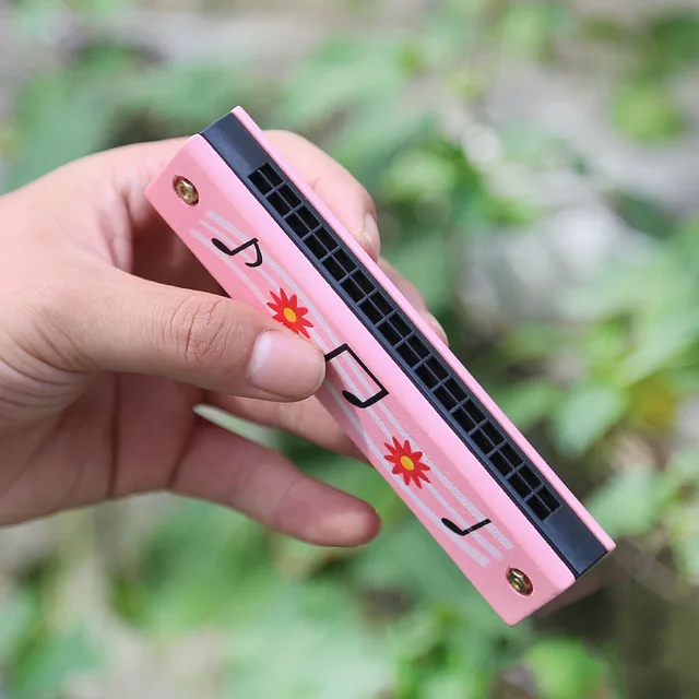 16 Holes Cute Harmonica Musical Instrument Montessori Educational Toys Cartoon Pattern Kids Wind Instrument Children Gift Kids 2