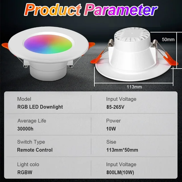 Lampara Led Colores A Control Remoto 10w Regulable Rgb