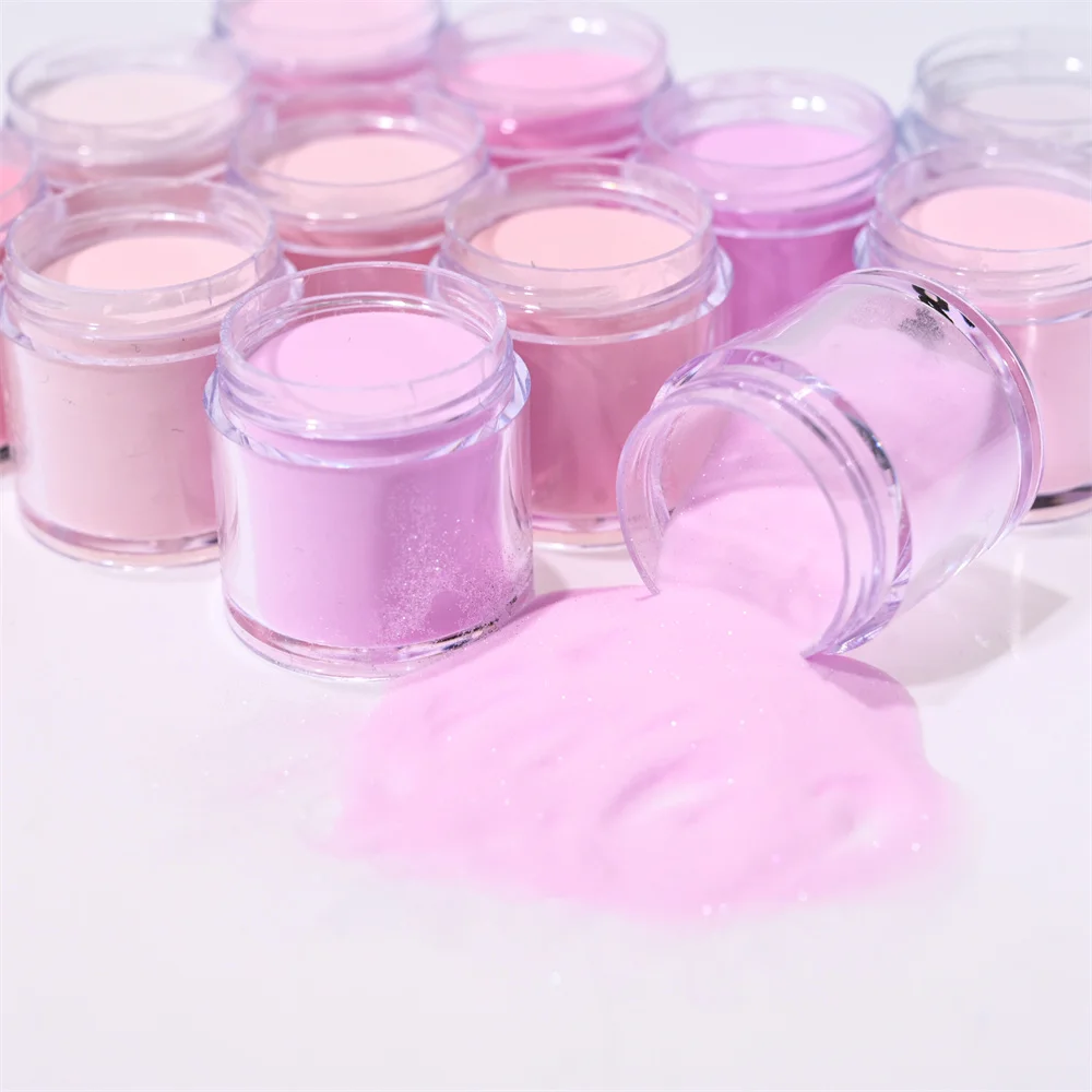 10g Acrylic Powder For Nails Art Polymer Tips Pink Nude Crystal Dust Nails Professional Extension/Engraving Acrylic Powder