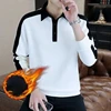 High Street Casual Men Autumn Sweatshirt Top Chic Turn-down Collar Long Sleeve Loose Winter Panelled Plus Fleece Pullover Hoodie 6
