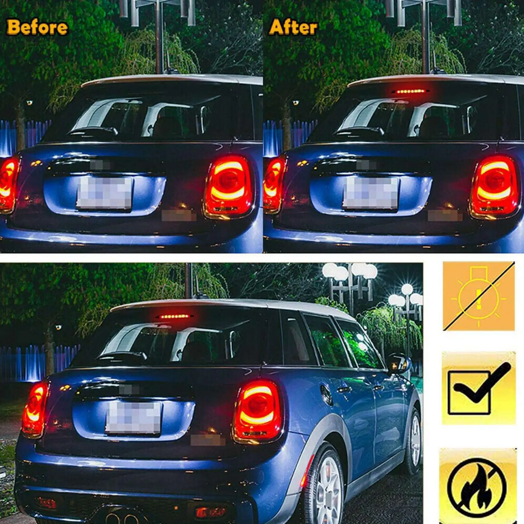 Car Third Brake Light, Rear Tail Light Stop Lamp For-Bmw Mini Cooper R50 R53 2002-2006