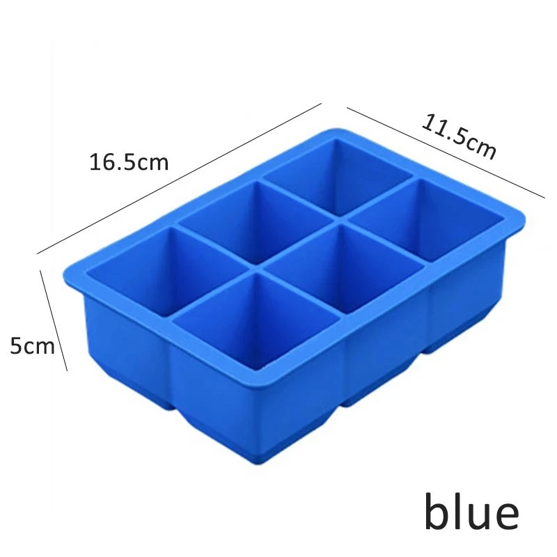 2 Large Cube Silicone Ice Tray Giant 2 Block Cube Grids 8 Mold