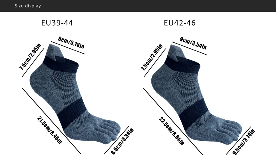 1/6 Paar Herren-Zehensocken, Sport, Fitness, Baumwolle, Kompressionsnetz, Radfahren, Reisen, Outdoor, Wandern, Fünf-Finger-Socken, große Übergröße – Detail 1