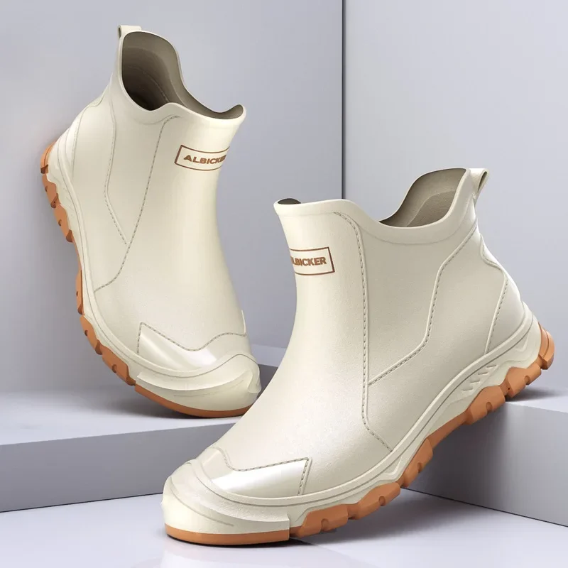 Bottes de pluie homme mode légères antidérapantes pour trajet travail extérieur chaussures aquatiques