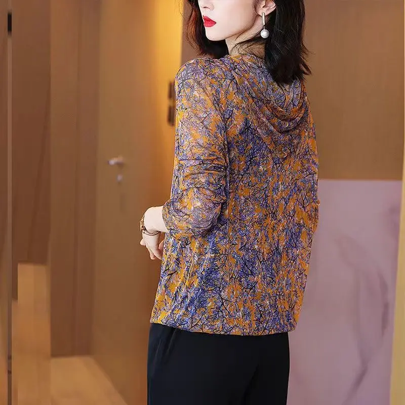 2023 New Summer Intellectual Vintage Korean Fashion Street Creative Hipster Aesthetic Jacket Print Flowers Long-sleeve Vest Top