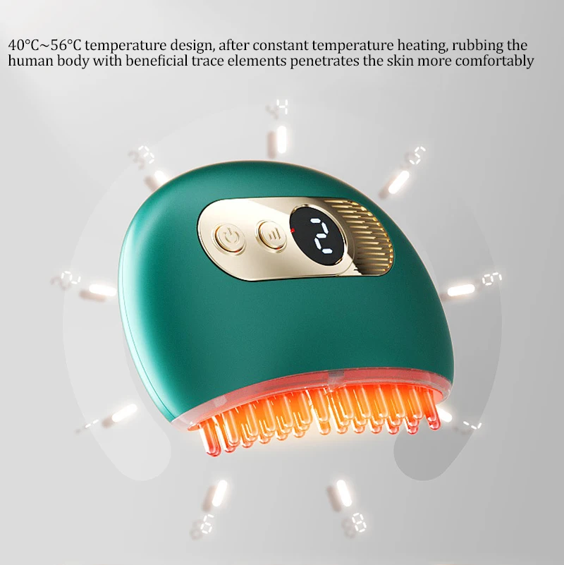 9-speed Vibration Heating Electric TENS Guasha Scraping Board Brush Facial Back Head Dredging Meridian Relaxation Massage Device_voghion.com