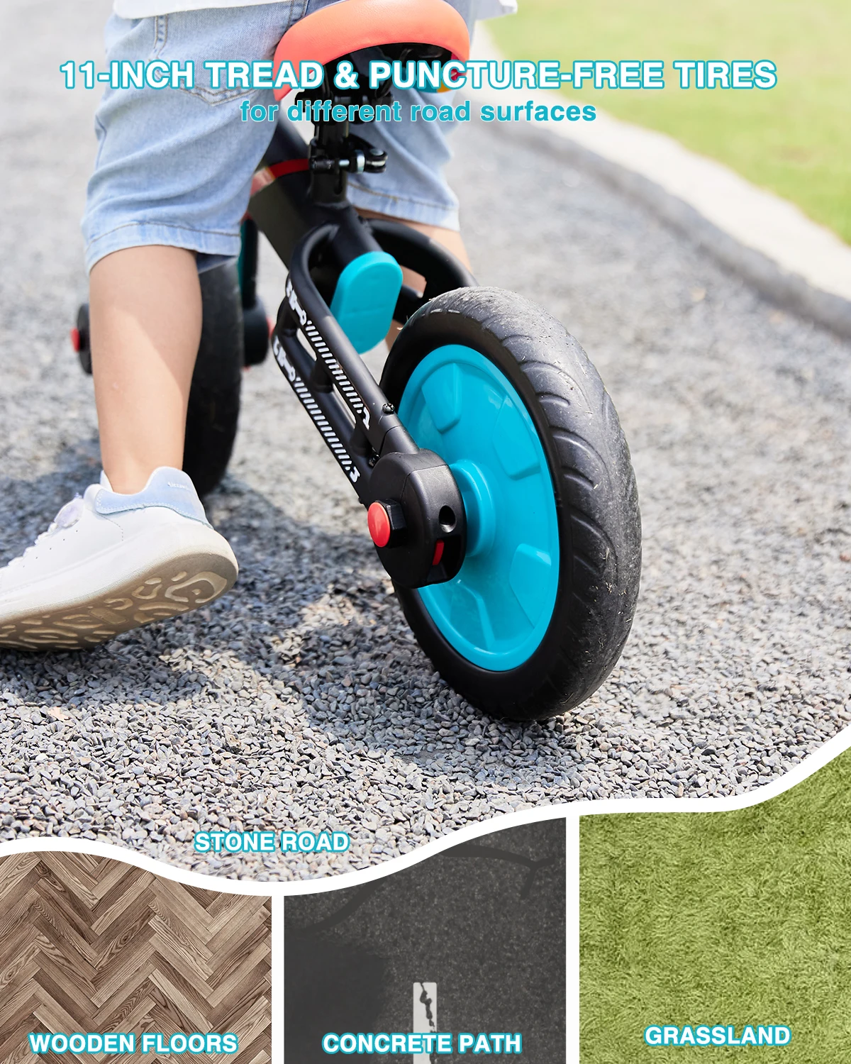 UBRAVOO Tiny Scout Balance Bike 3 4 5 Years , 4-in-1 with Optional Support Wheels and Pedals, Saddle Height Adjustable,JL102 3