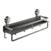 Bathroom Suction Cup Storage Rack Wall Mounted Bathroom Non Perforated Storage Rack Made Of Iron 6