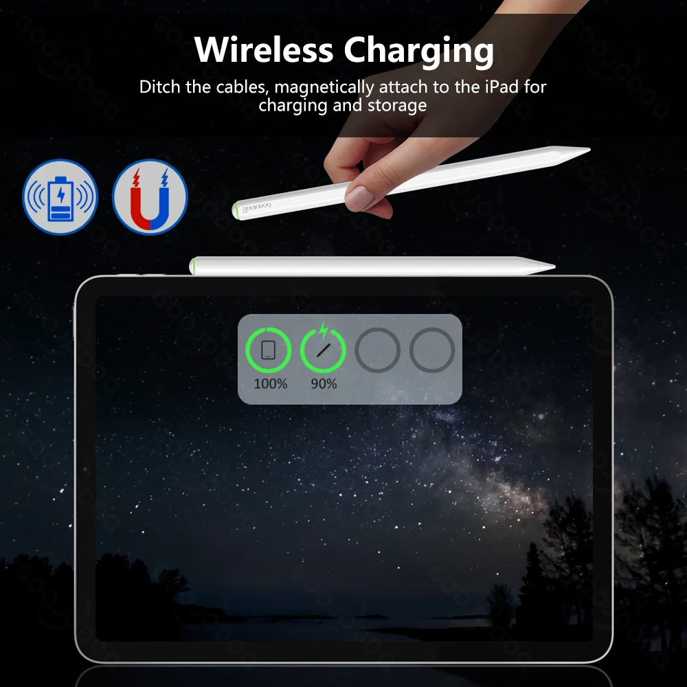 para Apple Pencil com Carregamento sem Fio para Ipad Lápis Palma Rejeição Inclinação Caneta para Ipad ar Pro 11 12.9 Mini Stylus - Imagem 2