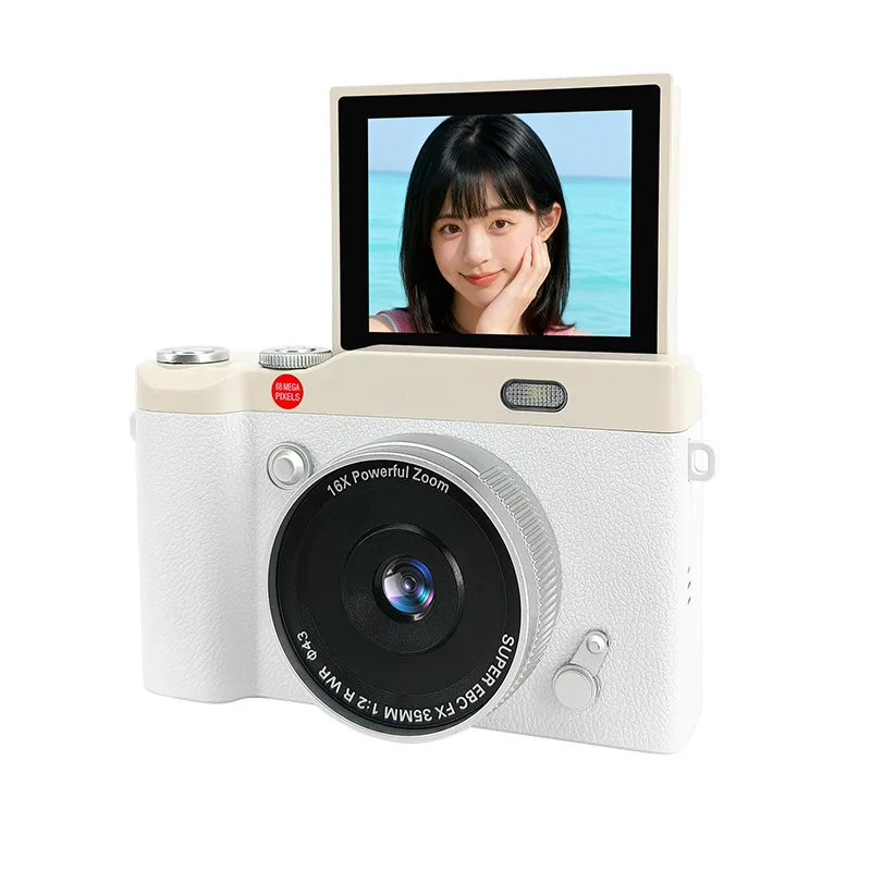 4K Digital Camera 16X Digital Zoom CCD Retro Video Recorder 2.4 Inch 180° Flip Screen Selfile Compact Digital Photography Camera - 6