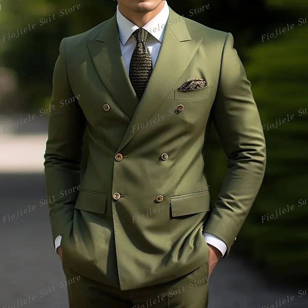 Men's Army Green Four-Button Back Vent Tuxedos main image 1