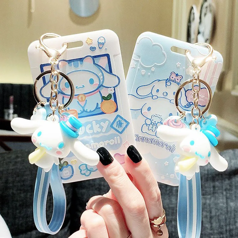 Sanrio Cinnamoroll Access Control Card Set Meal Card Student School Card Case Bus Subway Card Protective Cover Key Chain Lanyard