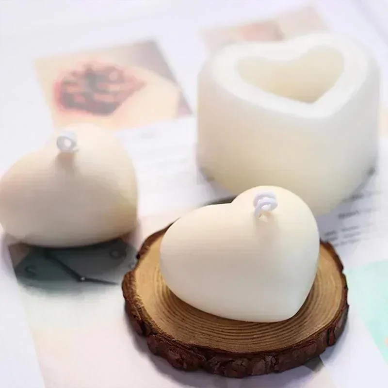 Handmade Molds Woven Love Heart Silicone Mold Diy Heart-shaped Candle Soap Plaster Cake Chocolate Baking Valentine's Day Gift