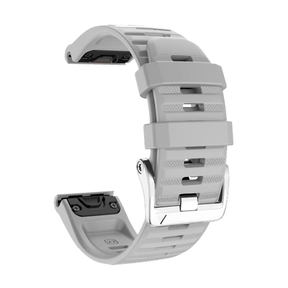 Premium Solar Silver Clasp Silicone Watch Band with QuickFit System